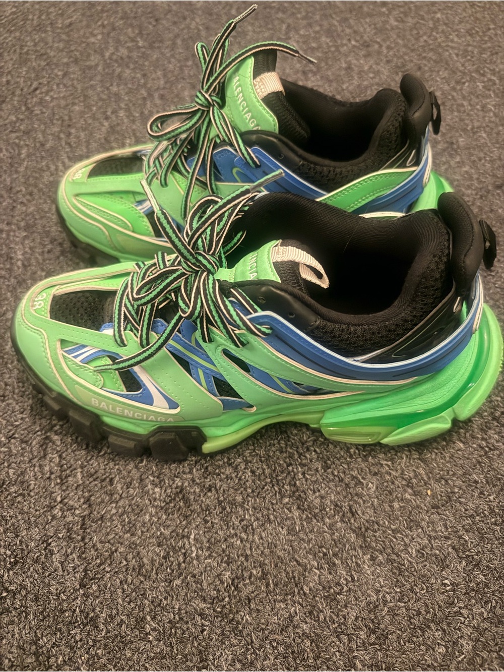 Balenciaga  women Green & Blue Trail Sneakers